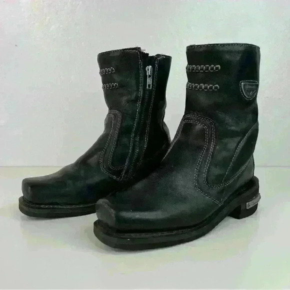 Milwaukee Women's Motorcycle Boots Size 6.5 Black Shifter Side-zip - Picture 5 of 12